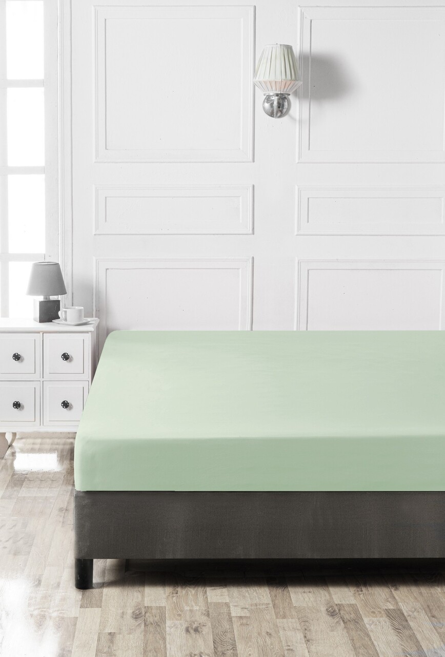Cearceaf de pat cu elastic Ranforce Double Small (DE), L'essentiel Maison, Light Green, Verde deschis - imagine 3