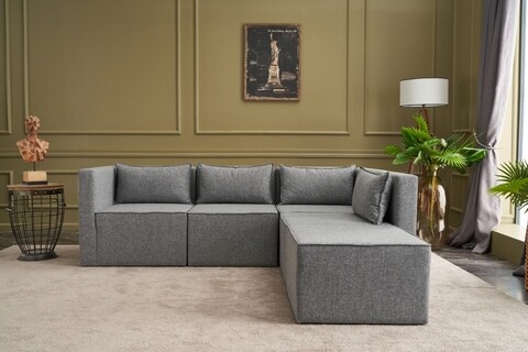 Coltar moduler maya kose koltuk , balcab home, 80x80x72 cm, lemn, gri