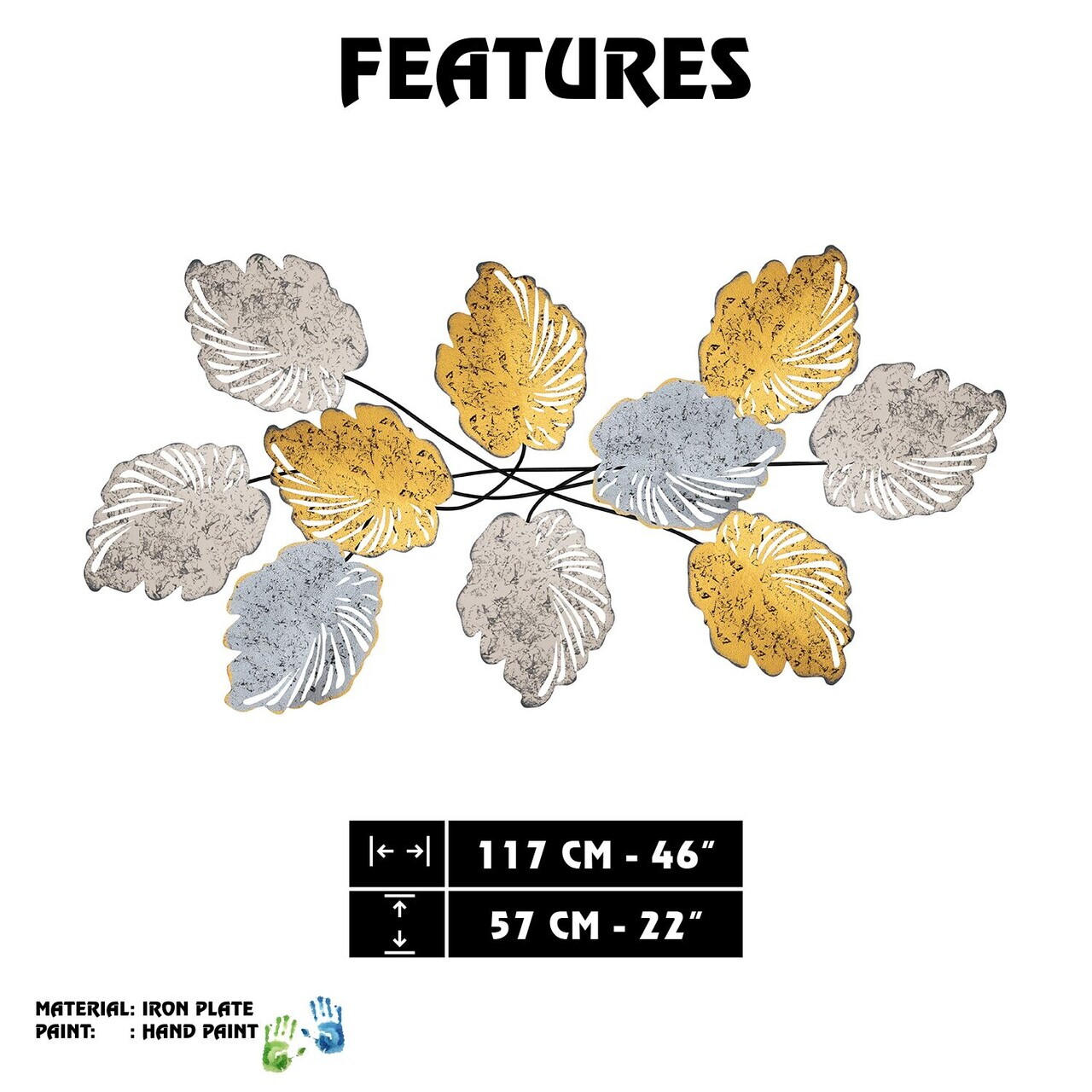 Decoratiune de perete, Casado, Dimensiuni: 117 x 2 x 57 cm, Multicolor — imaginea 8