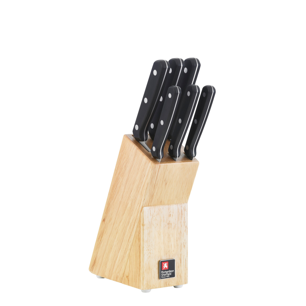 Set 6 cutite si suport Cucina, Richardson Sheffield, 8x16x36 cm, inox 13/0, negru/natur