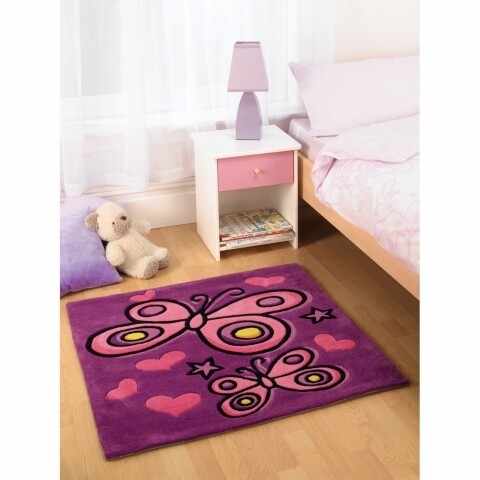 Covor Kiddy Play Butterfly Purple 90X90