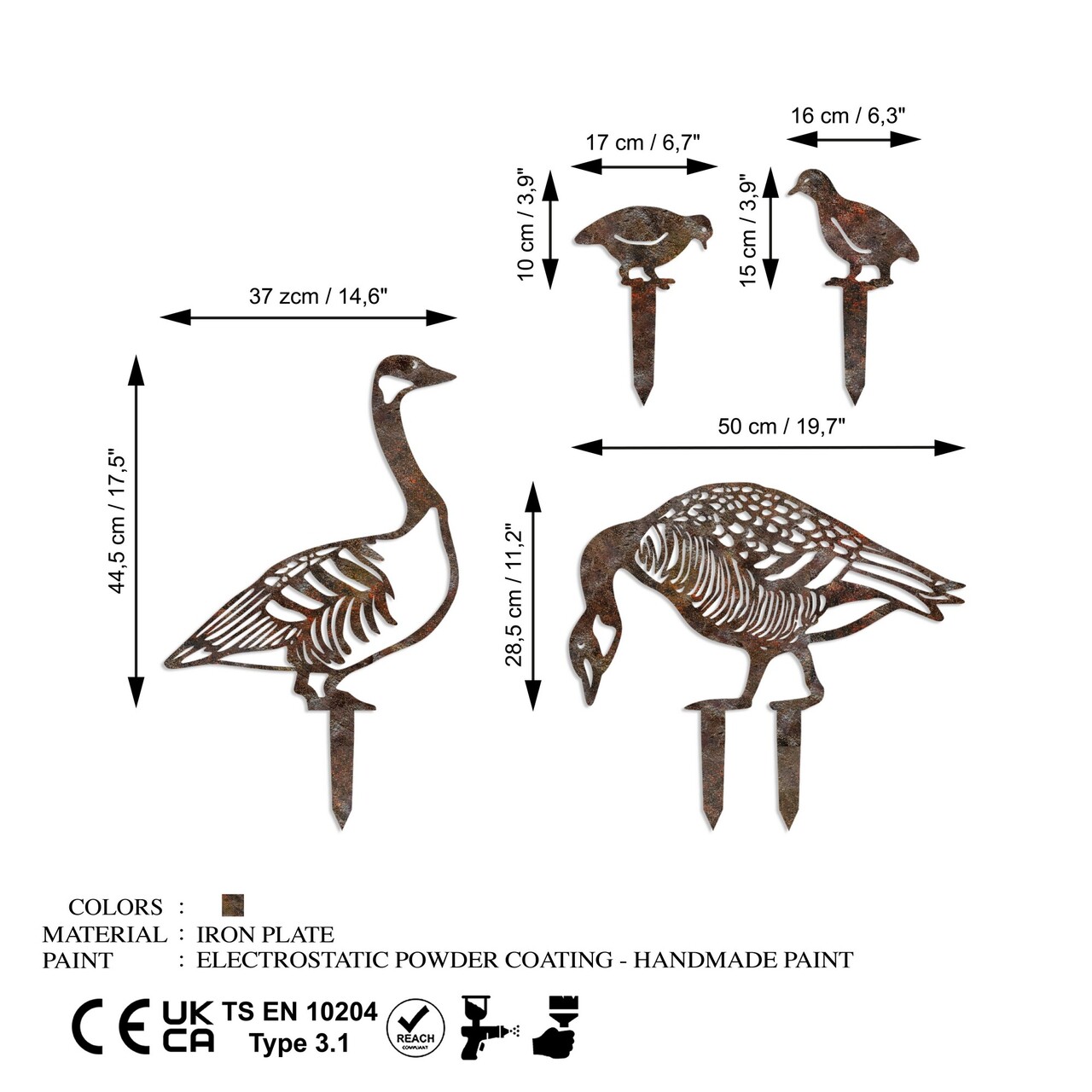 Obiect decorativ de grădină, Fam 14, Maro antichizat - imagine 6