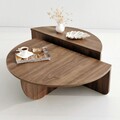 Set 2 masuta pentru cafea Podium, Neostill, 90x60x30 cm / 85x30x35 cm, maro