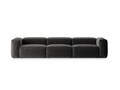 Canapea 4 locuri, Bergamo, Cosmopolitan Design, 364x108x70 cm, tesatura structurata, grafit