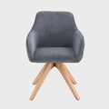 Scaun Pema, Homla, 60x56x82 cm, lemn/catifea din poliester, gri
