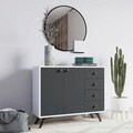 Dulap multifunctional, Mod Design, Waga, 100x82x35 cm, Alb / Antracit