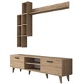 Comoda TV cu 3 rafturi, Wren, M16 - 405, pal melaminat, nuc
