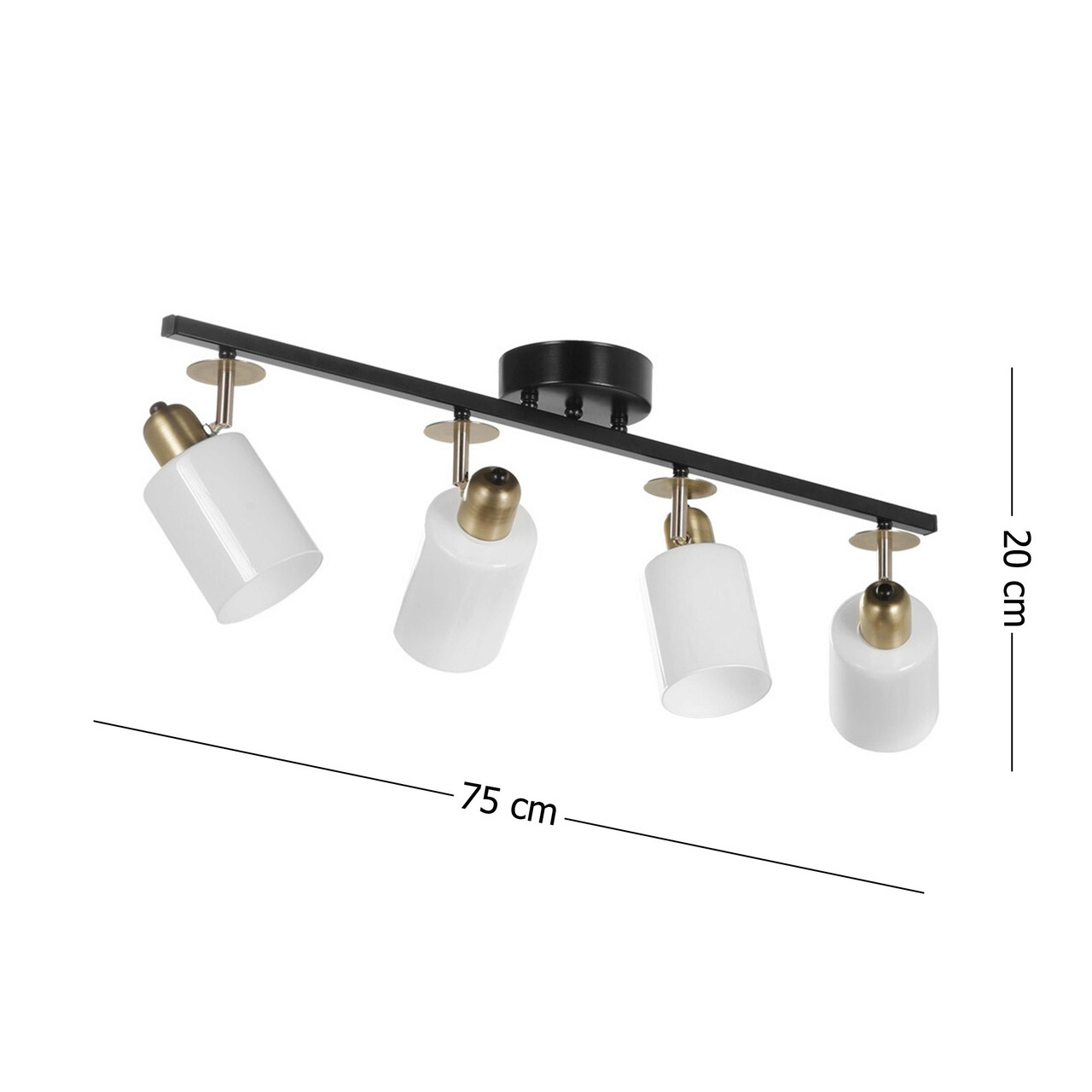 Lustra, Luin, 534LUN3764, Metal, Alb/Negru