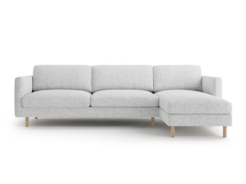 Coltar dreapta 4 locuri, Eden, Micadoni, 286x150x90 cm, tesatura structurata, gri deschis melanj