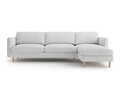 Coltar dreapta 4 locuri, Eden, Micadoni, 286x150x90 cm, tesatura structurata, gri deschis melanj
