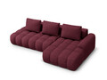 Coltar extensibil dreapta 3 locuri, Linz, Cosmopolitan Design, 275x142x84 cm, cotiera stanga, tesatura structurata, bordo