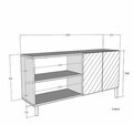 Consola, Hanah Home, Ilay 180, 180x75x32 cm, Stejar Safir / Alb / Auriu