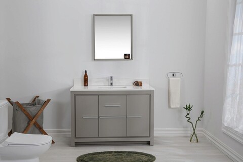 Set mobilier de baie (2 piese), jussara, superior 48, gri