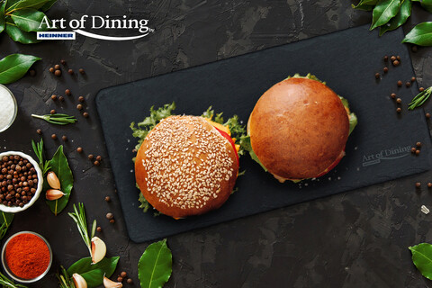 Platou pentru servire Art of Dining by Heinner, 38x15 cm, ardezie, negru