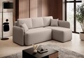 Coltar extensibil dreapta 3 locuri ELTAP, Hadson, 206x150x89 cm, lemn/poliester, bej inchis