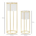 Set 2 suporturi pentru ghivece Whity, Mauro Ferretti, 17x46 cm, fier, auriu/alb