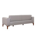 Canapea extensibila cu 3 locuri, Unique Design, 867UNQ1368, Lemn de carpen, Crem