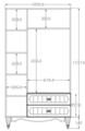 Dulap pentru haine, Rabi, Rb-047, 105x190x52 cm, Alb mat