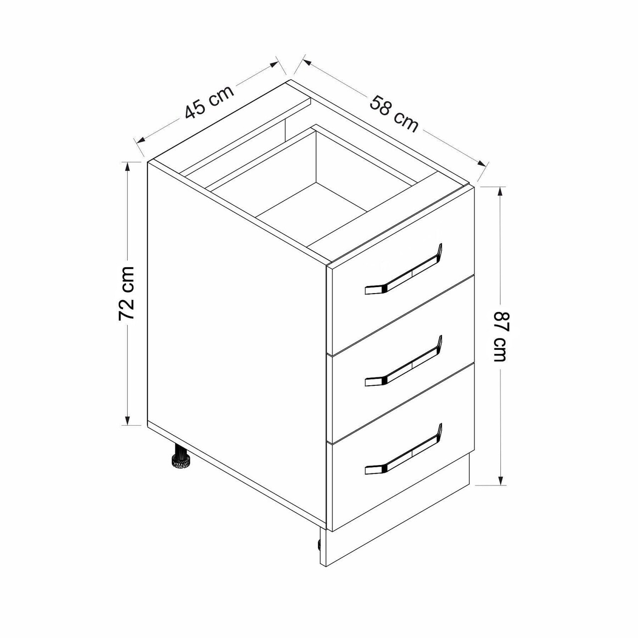 Dulap pentru bucatarie, Hanah Home, Minar, 45x87x58 cm, Alb / Dore — imaginea 7