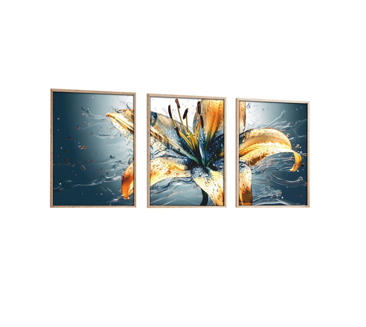Set 3 tablouri decorative, Huhu219, Cadru: 100% LEMN MASIV (Grosime: 2,5 cm), Multicolor - view 4