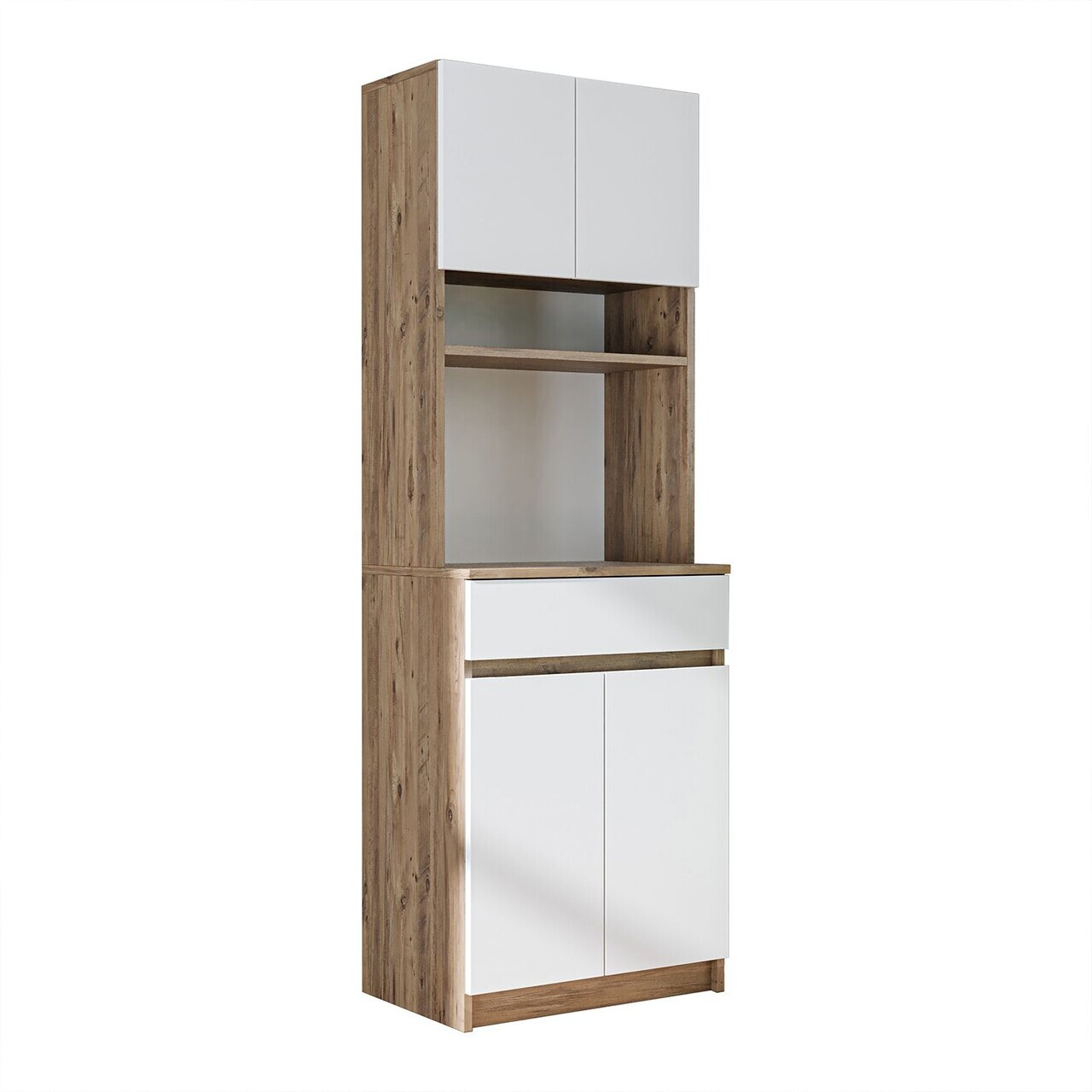 Dulap multifunctional, Hanah Home, 2738, 60x180x42 cm, PAL MELAMINAT, Pin Atlantic / Alb — imaginea 5
