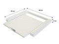 Kit universal de suprapunere a masinii de spalat si a uscatorului de rufe Beper, 60x55x7 cm, lemn laminat, alb