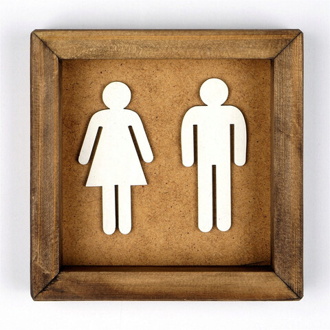 Decoratiune de perete, wc002, mdf, lemn, nuc