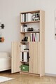Corp biblioteca, Hanah Home, Bili5 Shelf 2 Lid, 80x200x28 cm, Stejar Sonomo