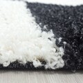 Covor Shaggy Louis, Decorino, 80x150 cm, polipropilena, alb/negru
