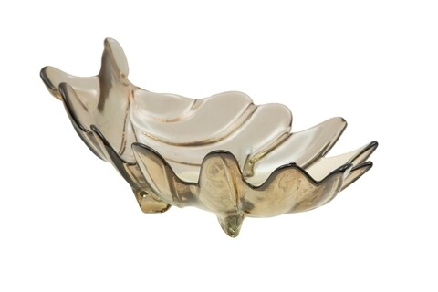 Platou decorativ Leaf, Mauro Ferretti, 33x20x11 cm, sticla reciclata