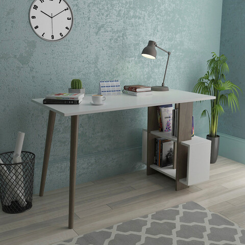 Birou, Lagomood, Lagomood Side, 120x73x60 cm, Nuc / Alb Lagomood