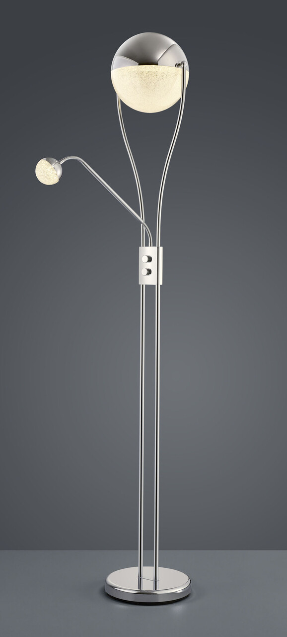 Lampadar Chris, TRIO, 30x180 cm, 18W / 3.8W, 2x SMD, metal, argintiu