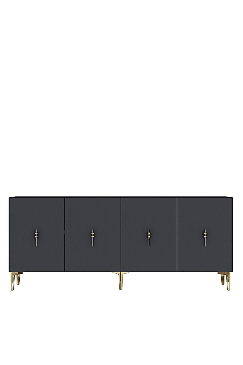 Consola, Hanah Home, Salkım 180, 180x75x32 cm, Antracit / Aur — imaginea 3