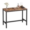 Masa de bar, Vasagle, 120 x 60 x 90 cm, fier/PAL, maro rustic