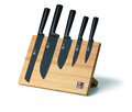 Set 5 cutite + suport, Richardson Sheffield, Seasons Nox, inox, negru