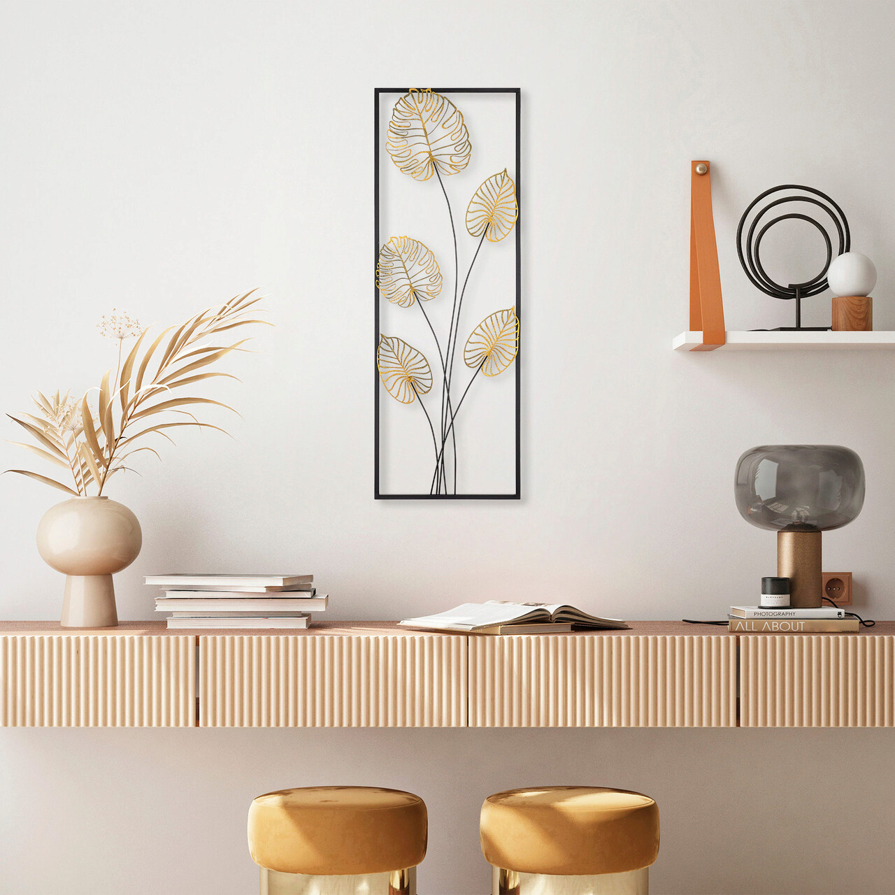 Decoratiune de perete, Strawberry, Metal, Dimensiune: 32 x 90 cm, Multicolor - 1 | YEO