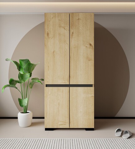 Dulap pentru haine, Hanah Home, Floransa 90, 90x210x52 cm, PAL, Stejar safir / Antracit