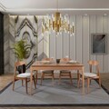 Set masa extensibila si 4 scaune, Fairfax, Albero149, Lemn de fag, Natural