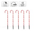 Set 5 decoratiuni luminoase Candy, H74 cm, sintetic, alb/rosu