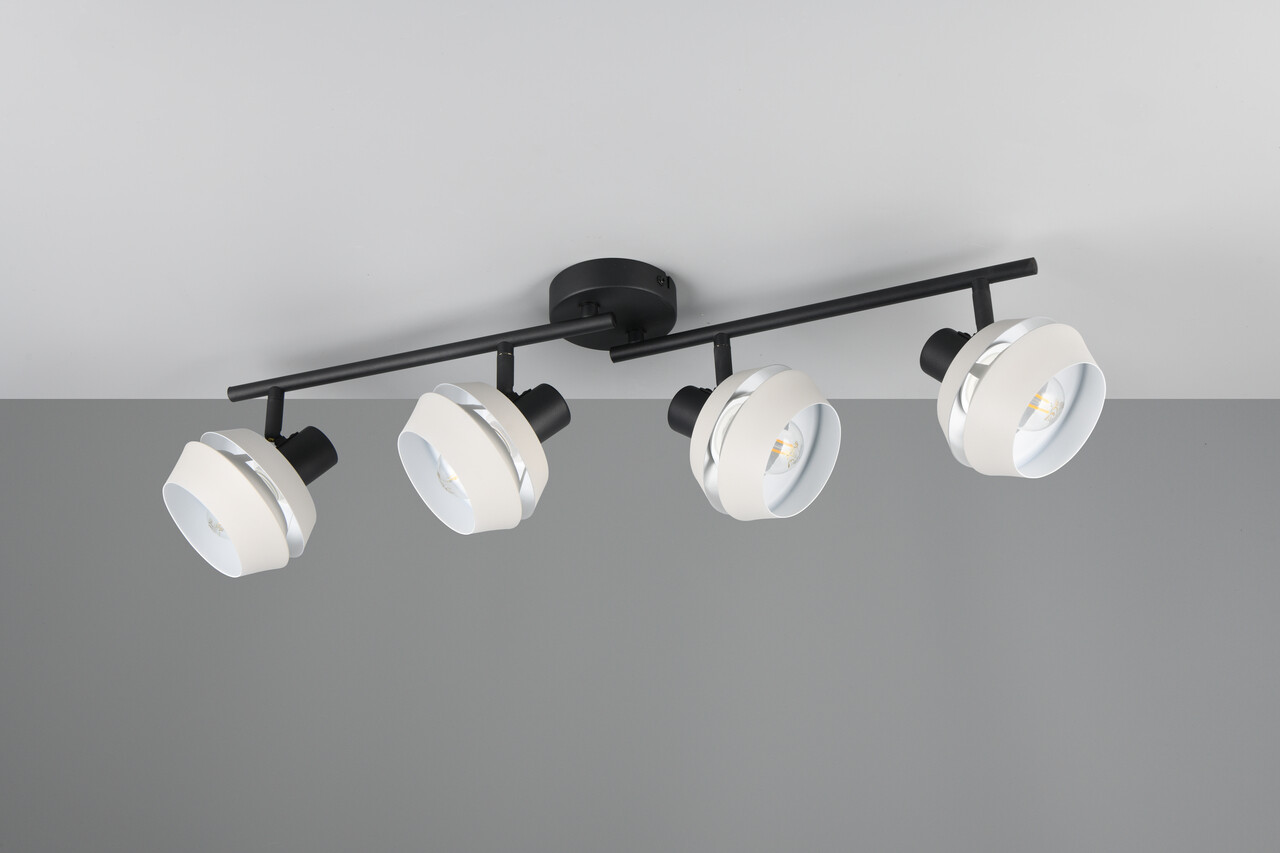 Plafoniera Isla, RL, 72x12x21 cm, 10W, 4x E14, metal, negru/gri