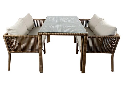 Set mobilier de gradina, jumilla, vera 4, maro inchis