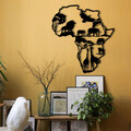 Decoratiune de perete, African 2, metal, 52 x 57 cm, negru