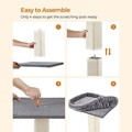 Stalp de zgariat pentru pisici / turn de catarat pentru pisici, Feandrea, 50x40x68 cm, MDF/plus/sisal, gri deschis