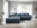 Coltar extensibil stanga 4 locuri ELTAP, LT-40MAN, Campo, 265x196x88 cm, lemn/poliester, albastru inchis
