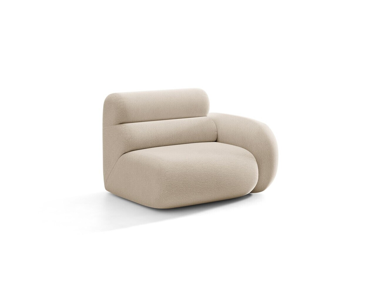 Modul canapea dreapta 1 loc, Neo, Micadoni Home, 110x100x83 cm, tesatura Boucle, bej — imaginea 6