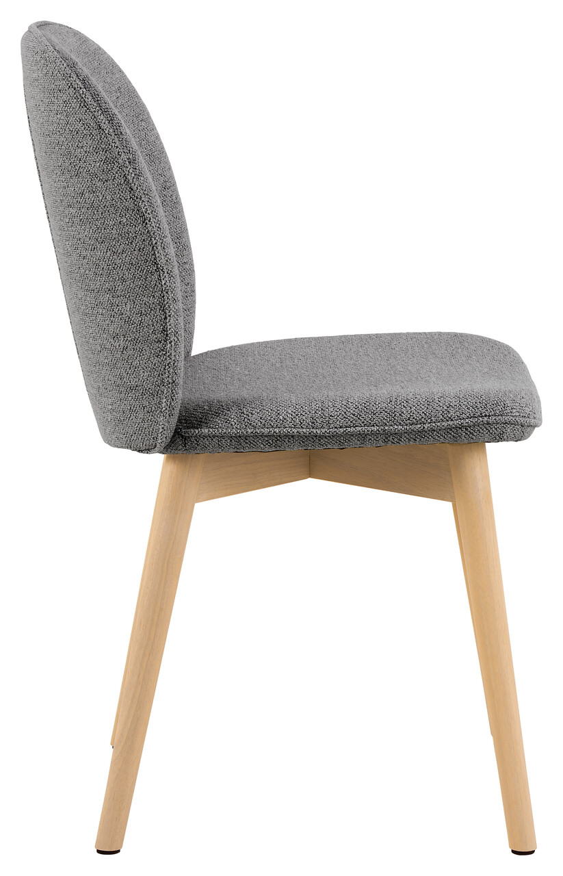 Scaun Cindy, Actona, 49x56x89 cm, tesatura Boucle/lemn de stejar, gri - view 7