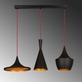 Lustra, Elmas - 3561, Opviq, 80 x 130 cm, 3 x E27, 40W, negru/auriu