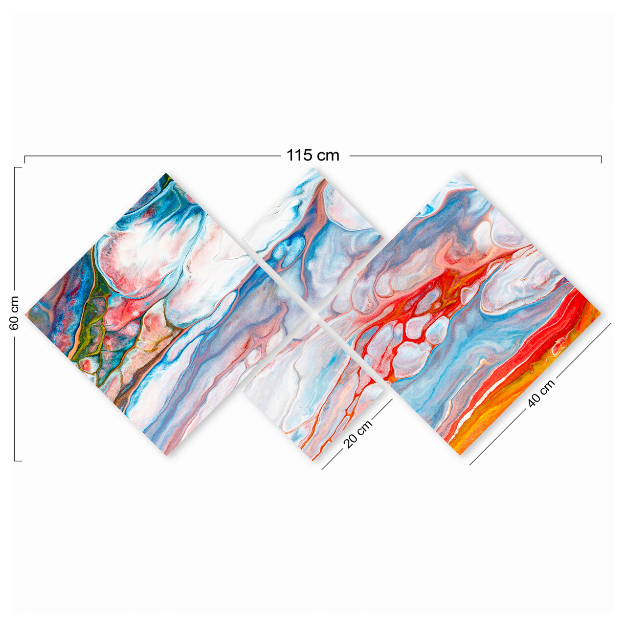Set 4 tablouri decorative, 4MDF30803112803, MDF, Imprimat UV, Multicolor