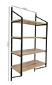 Raft de perete, Valovi, Raffy3, 60x120x28 cm, PAL, Negru / Pin Atlantic