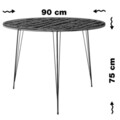Masa, Comforty, Sandalf 801CMY2930, 90 x 75 x 90 cm, pal melaminat, alb lucios